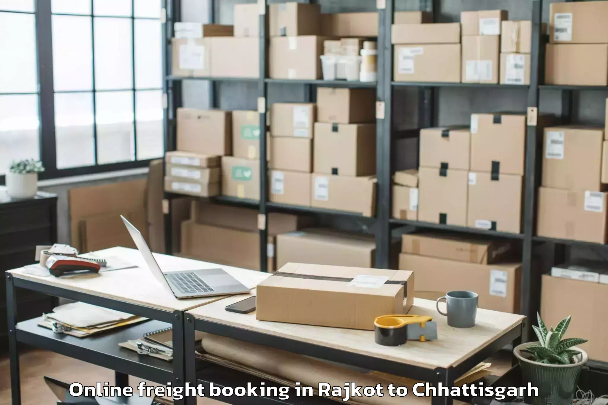 Book Rajkot to Katghora Online Freight Booking